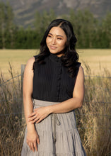 Load image into Gallery viewer, Like You Do Frill Neck Top (Black)
