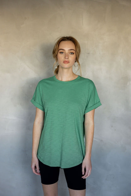 All You Need Cuff Pima Cotton T-shirt - Leprechaun front view