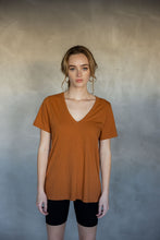 Load image into Gallery viewer, Before We Expire V-neck Tee in Adobe
