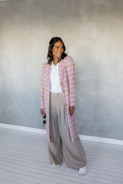 Over and Over Wide Leg Pant - Stone front view