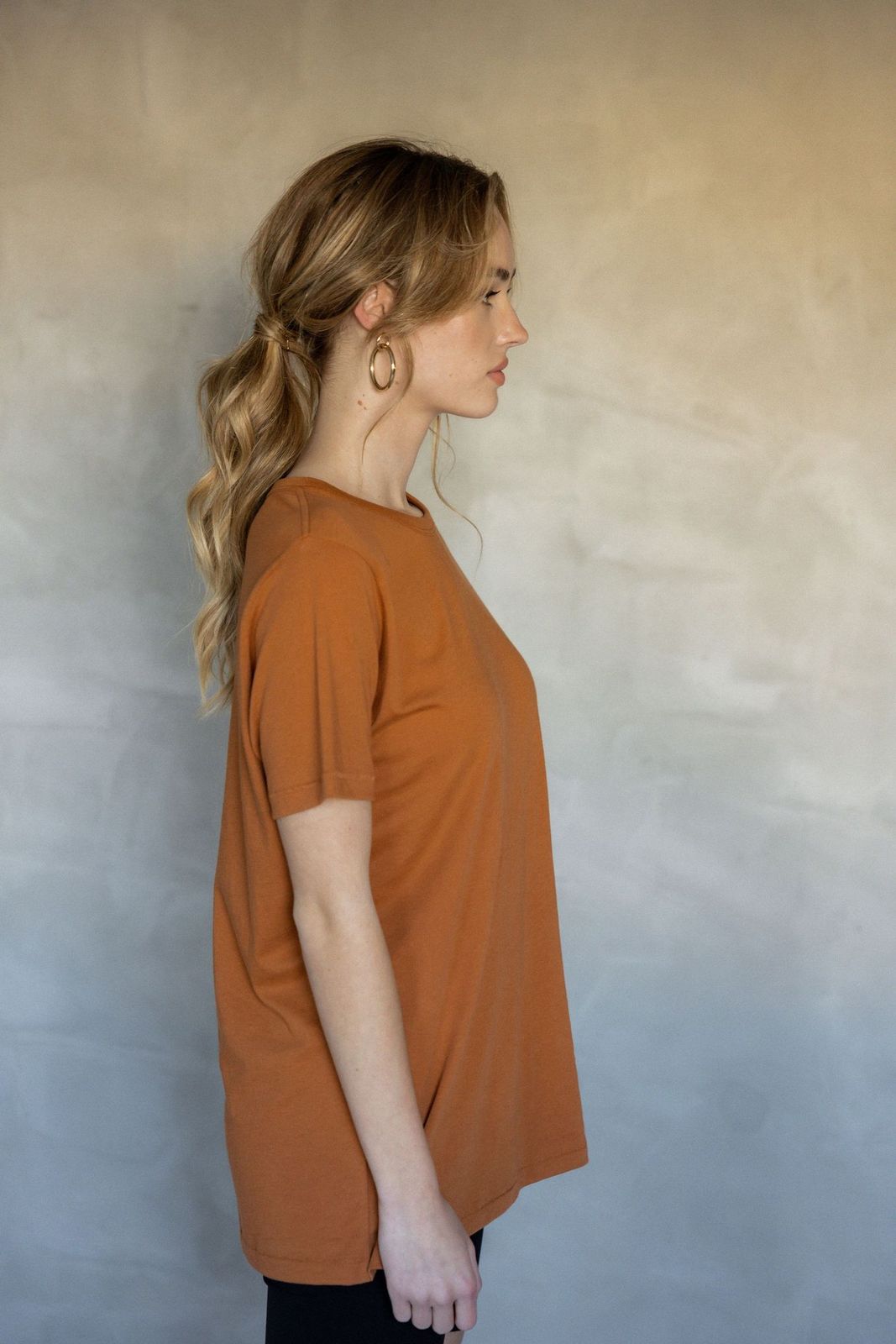 Embrace All Pima Cotton T-Shirt - Adobe side view