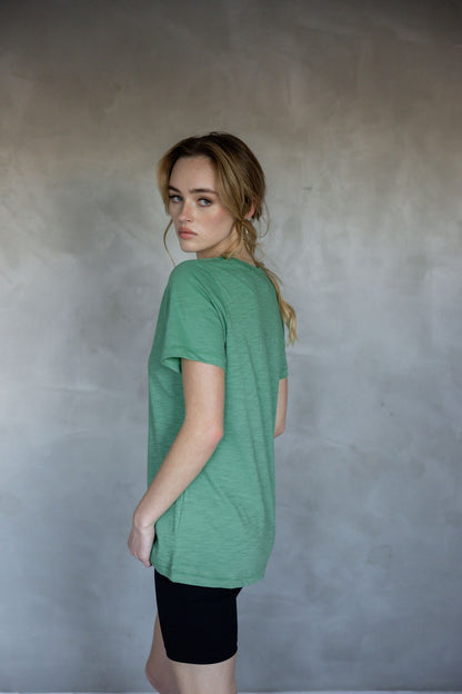 Before We Expire V-Neck Pima Cotton T-Shirt - Leprechaun side view